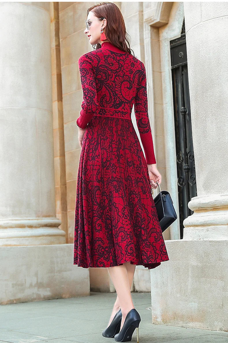 Vintage Knit Dress for Winter Elegance