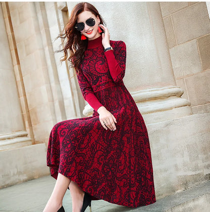 Vintage Knit Dress for Winter Elegance